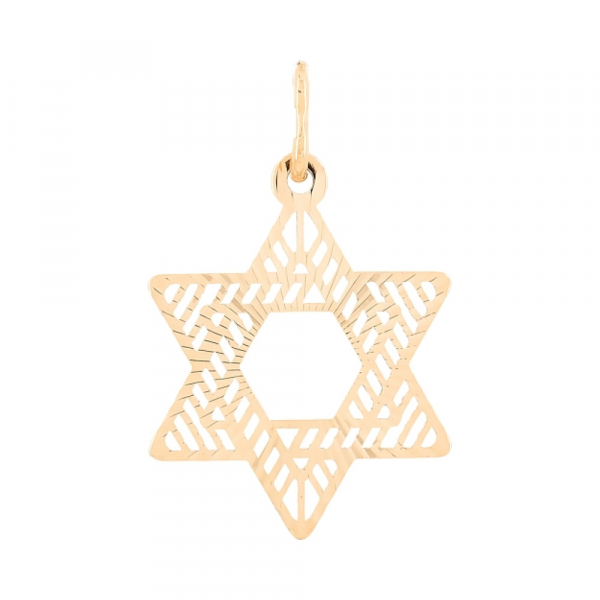 Золотая подвеска без камня с алмазкой № 109049