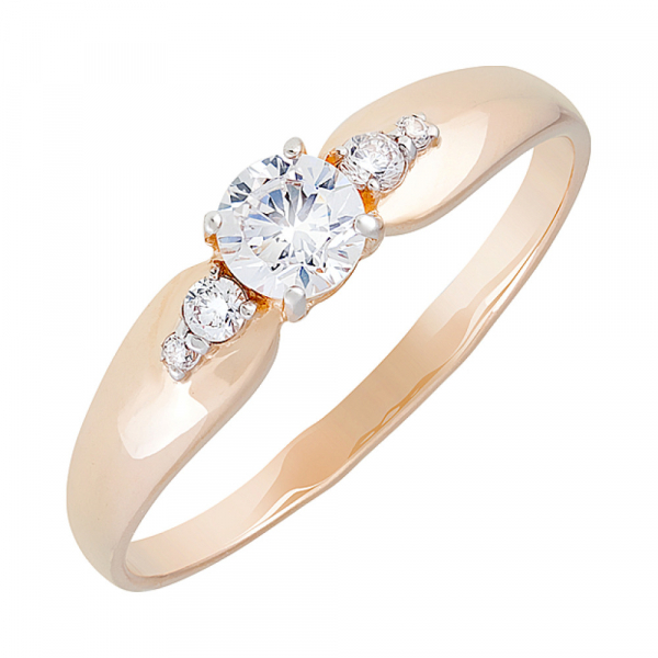 Золотое кольцо с фианитами № 130000