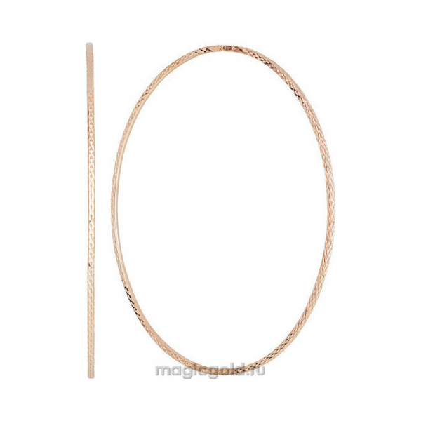 Золотые серьги конго с алмазной гранью № 156050