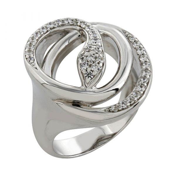 Серебряное кольцо с фианитом № 82773