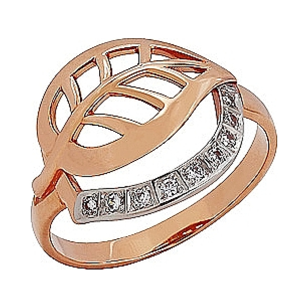 Золотое кольцо с фианитом № 73169