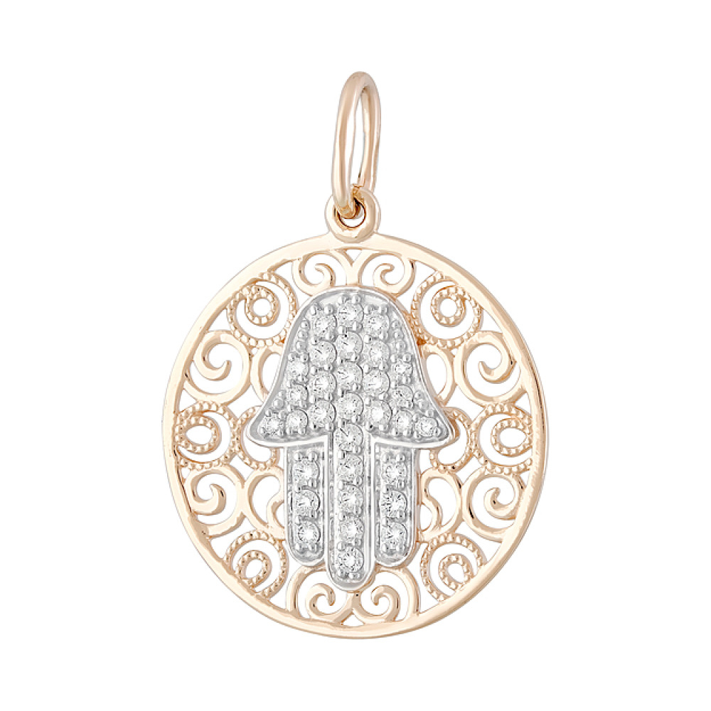 Золотая подвеска с фианитами № 129026