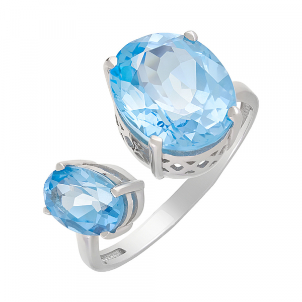 Серебряное кольцо с топазом № 126909