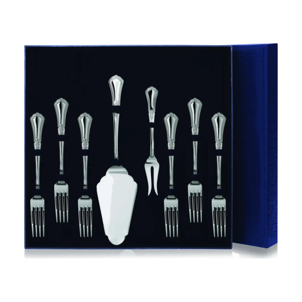 Набор десертный Фаворит: Вилка десертная 6 шт,  Вилка для лимона, Лопатка для пирожного из серебра 925 пробы