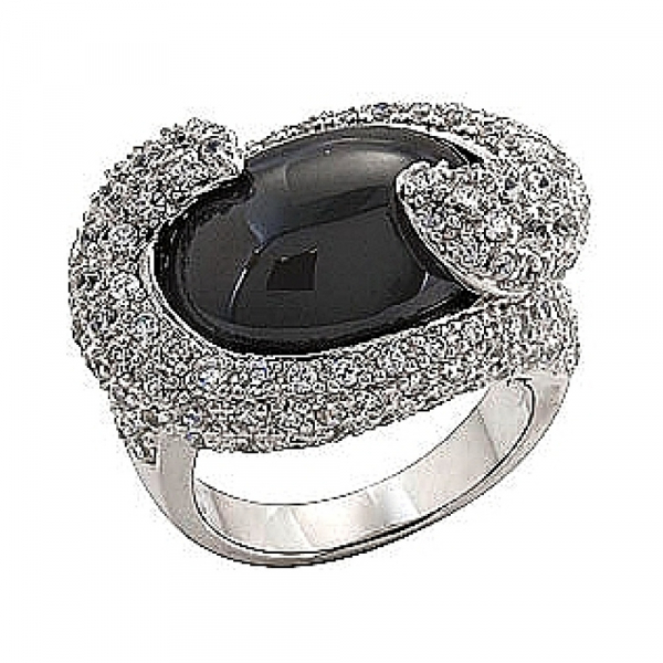 Серебряное кольцо с фианитом № 70773