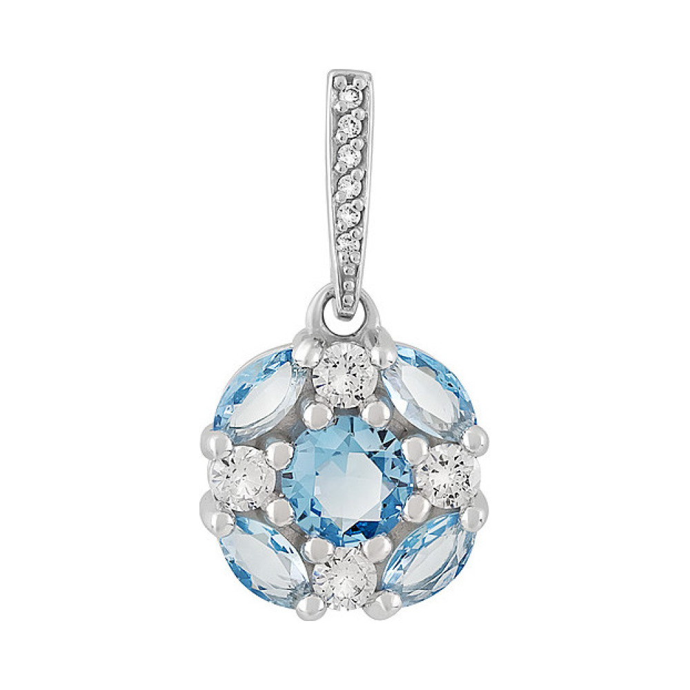 Серебряная подвеска с алпанитом и фианитом № 133476