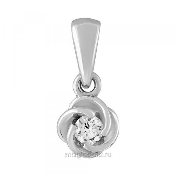 Золотая подвеска с бриллиантом № 141974