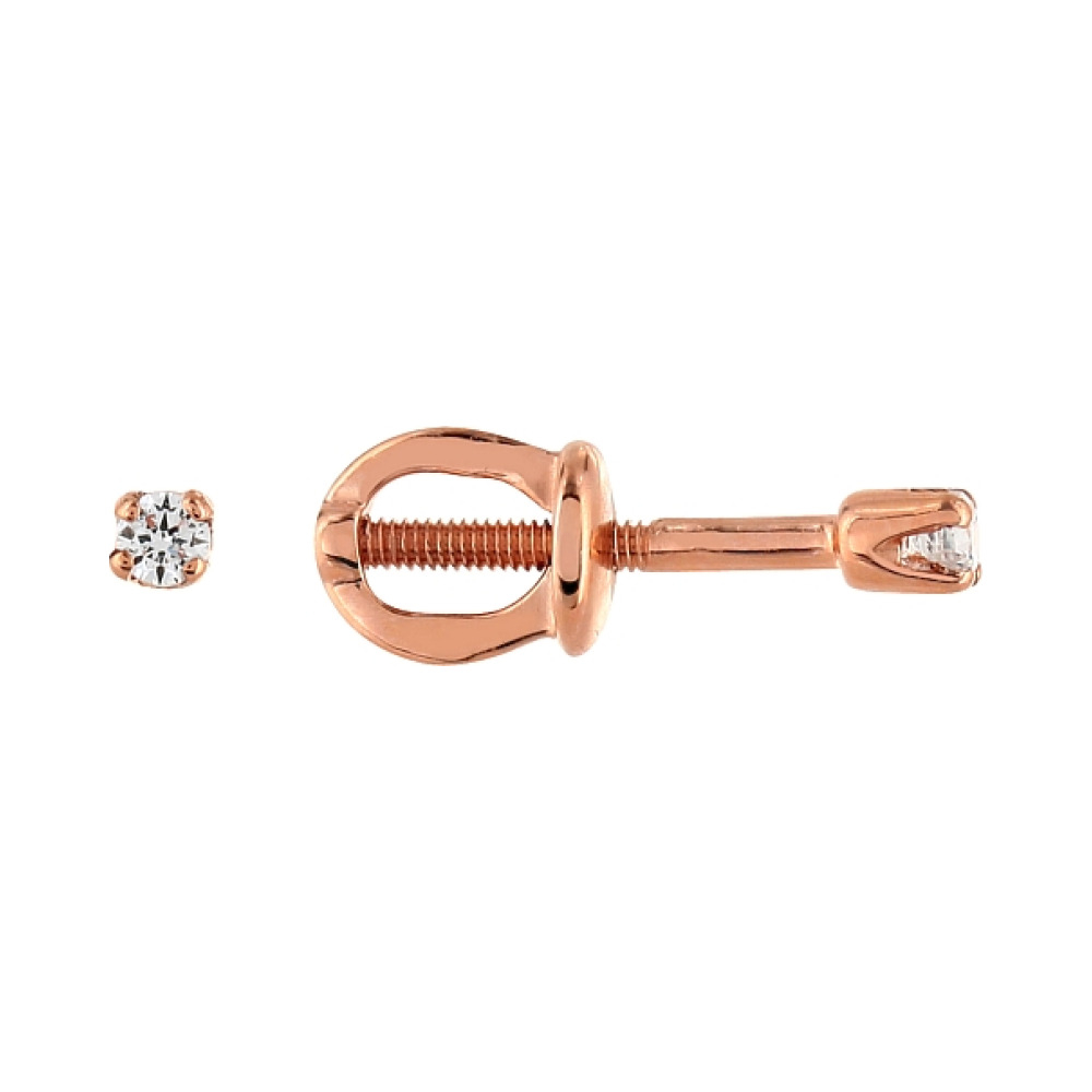 Золотые серьги с фианитами № 77582