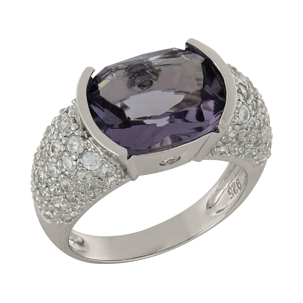 Серебряное кольцо с фианитами № 100869