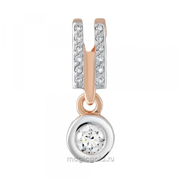 Золотая подвеска с бриллиантом № 128812