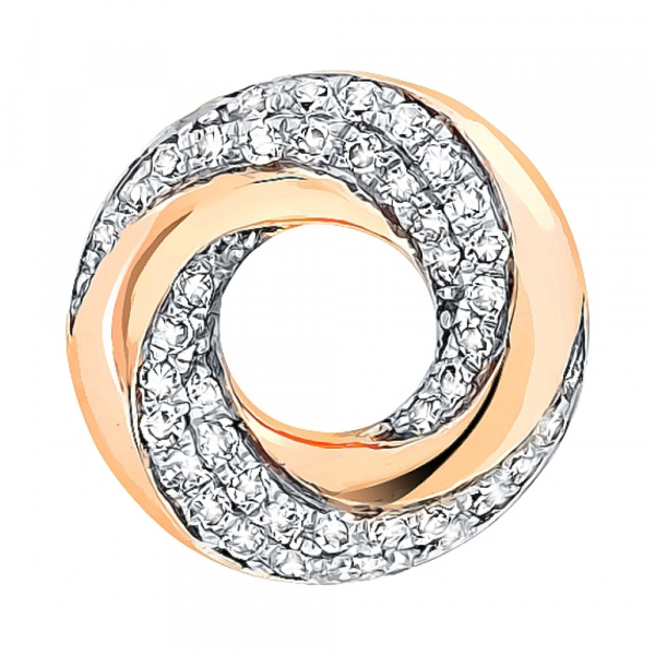 Золотая подвеска с бриллиантом № 113785