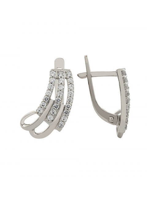 Золотые серьги с фианитом № 84843