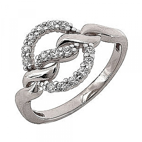 Золотое кольцо с фианитом № 73194