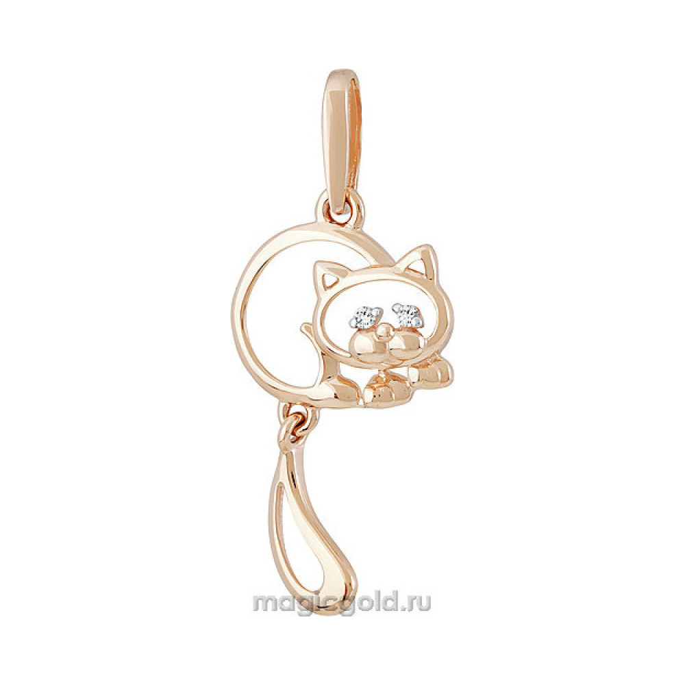Золотая подвеска с фианитом № 139374