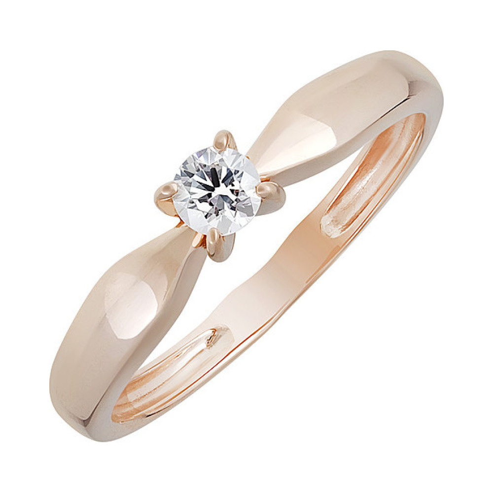 Золотое кольцо с кристаллом swarovski № 133239