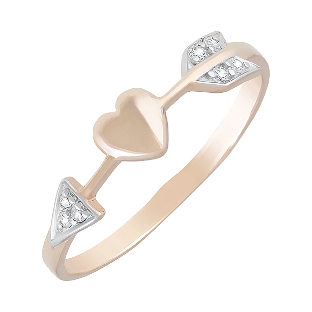 Золотое кольцо с фианитами № 129034