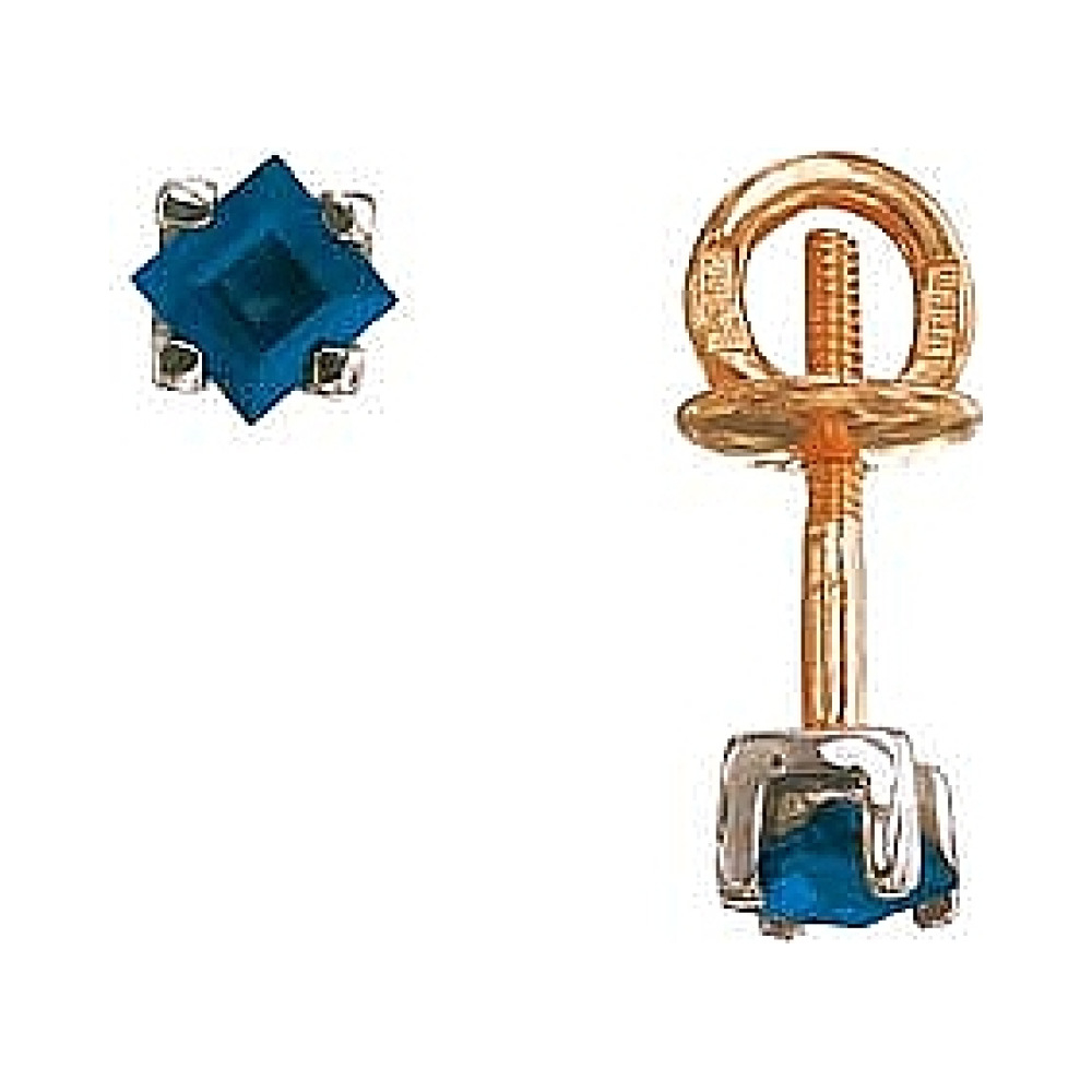 Пуссеты с сапфиром № 25660