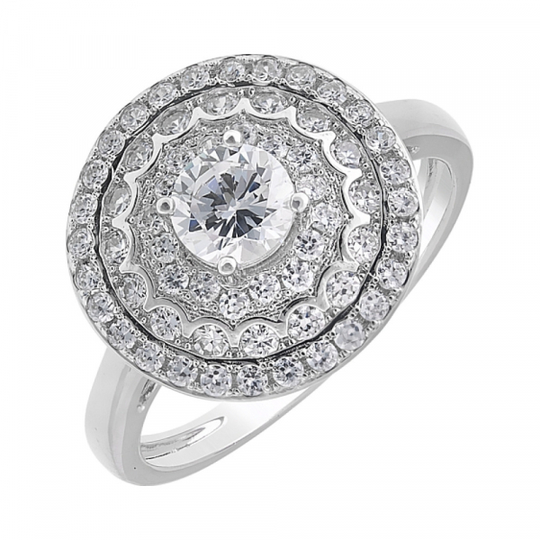 Серебряное кольцо с фианитами № 112733