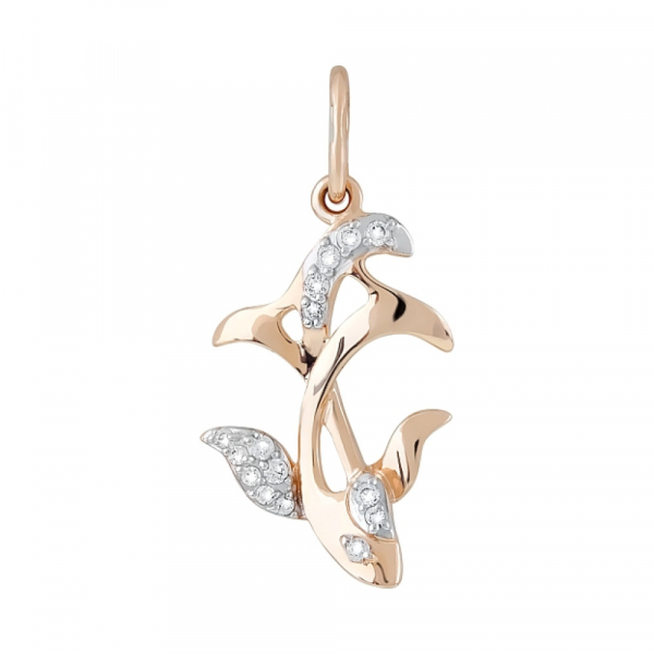 Золотая подвеска с фианитами № 120693