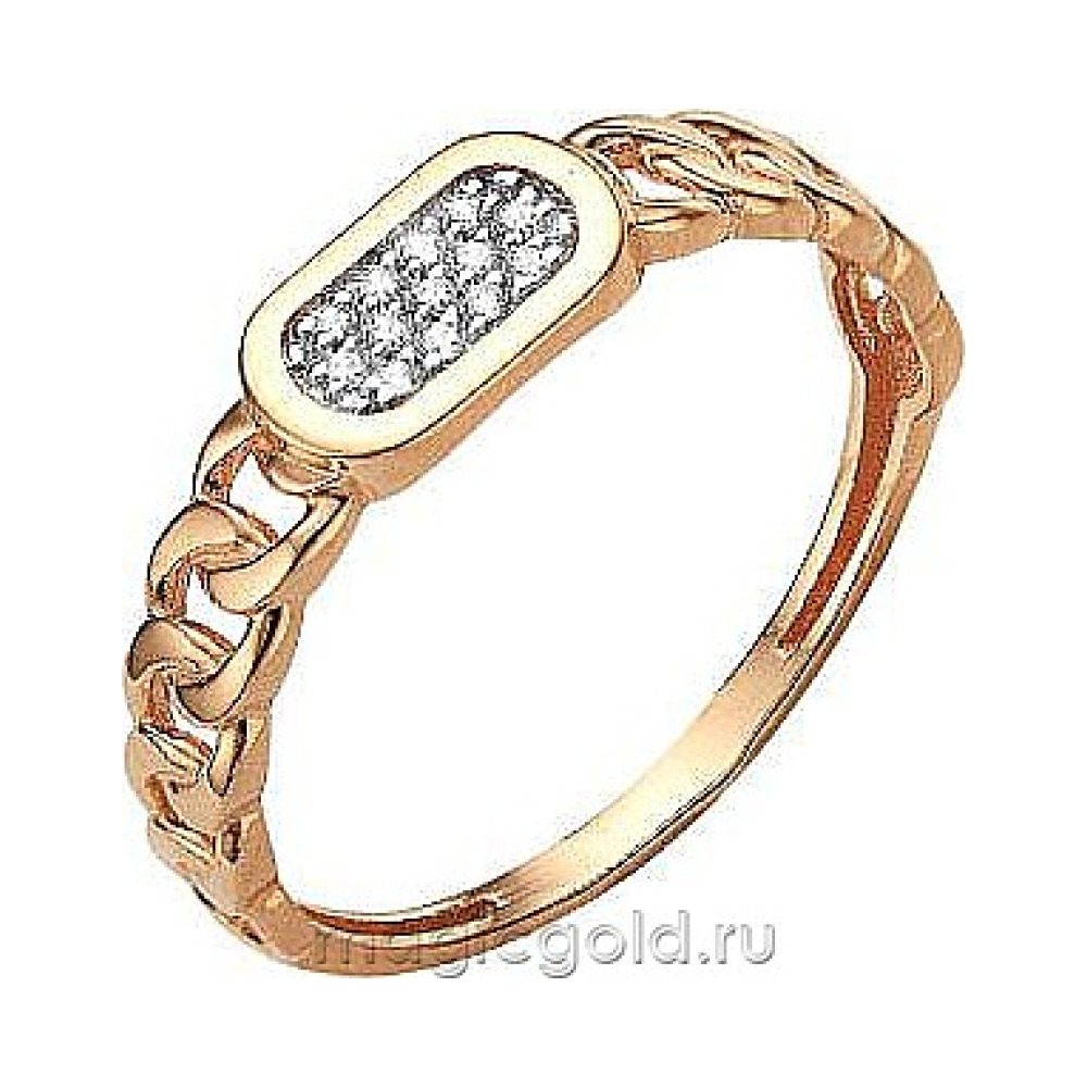Золотое кольцо с фианитом № 173157