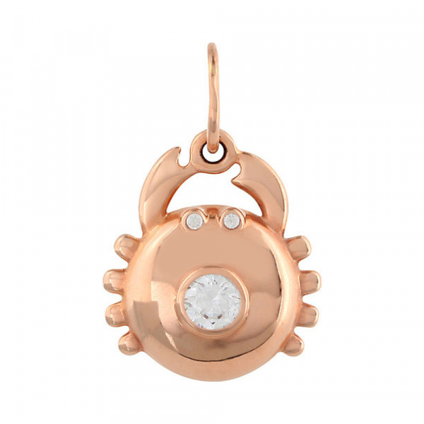 Золотая подвеска с фианитом № 82052