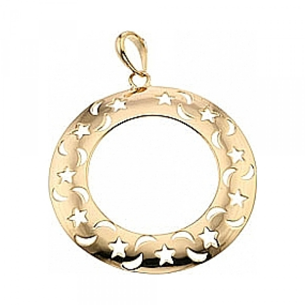 Серебряная подвеска без камня с золотым покрытием № 33842