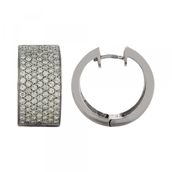 Серебряные серьги с фианитом № 83070