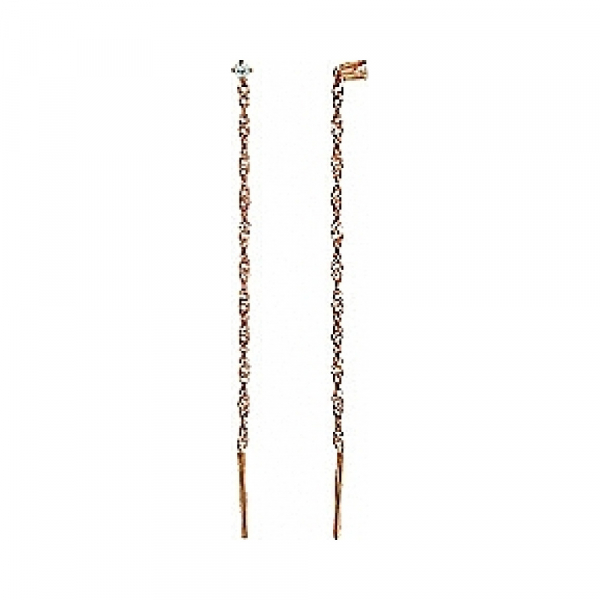 Золотые серьги с фианитом № 73324