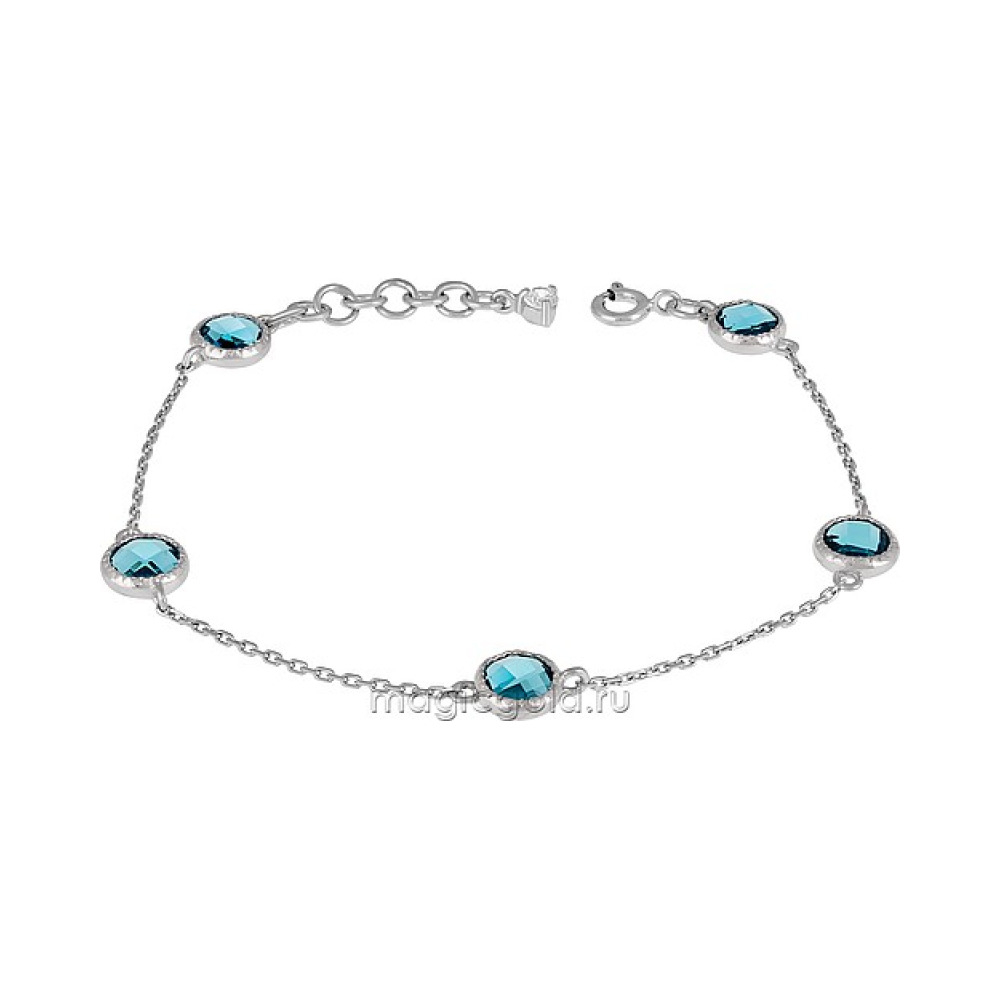 Серебряный браслет с алпанитом и фианитом № 133260