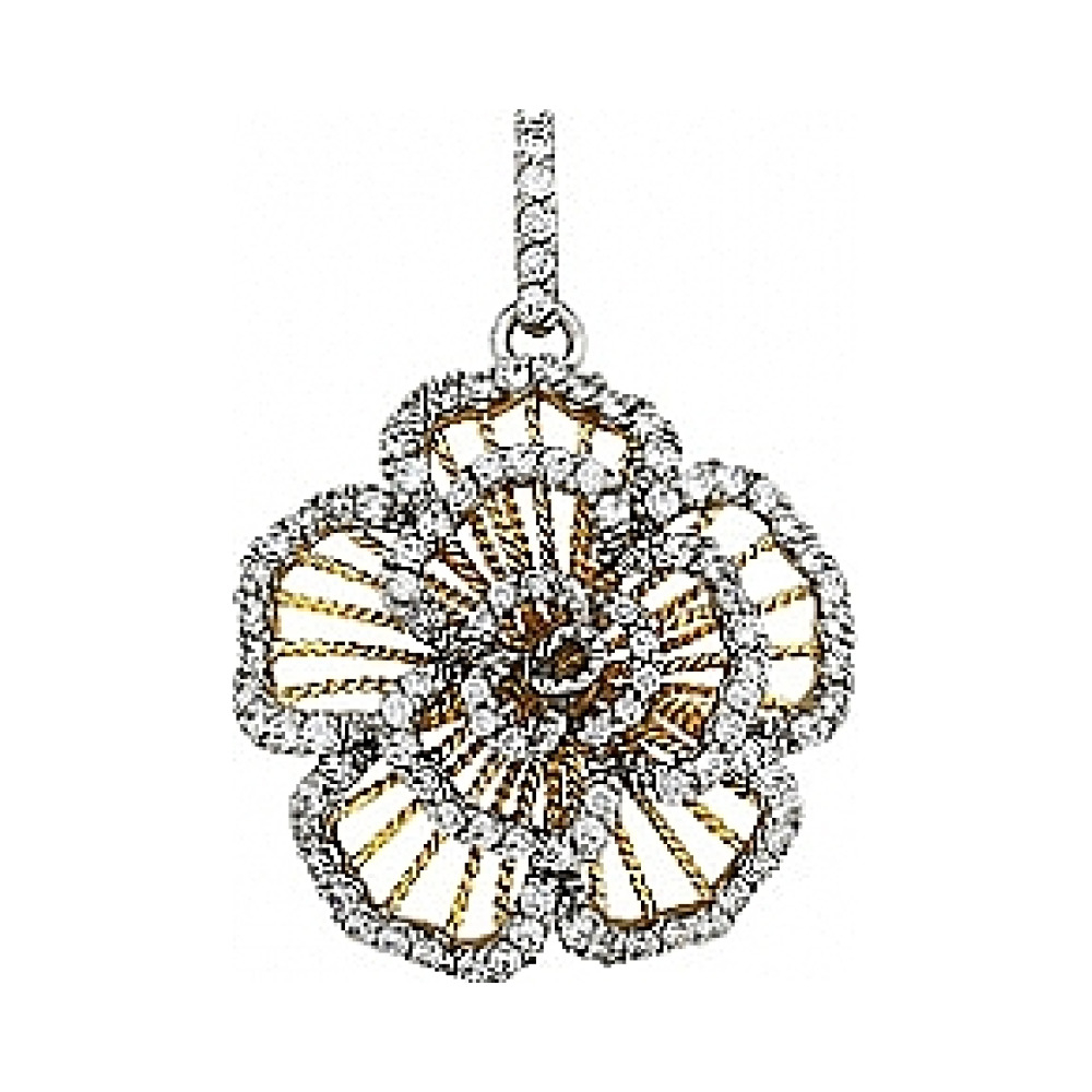 Серебряная подвеска с фианитом и золотым покрытием № 80841