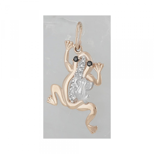 Золотая подвеска с фианитом № 133585