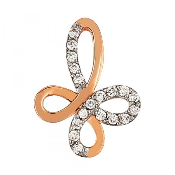 Золотая подвеска с бриллиантом № 86175