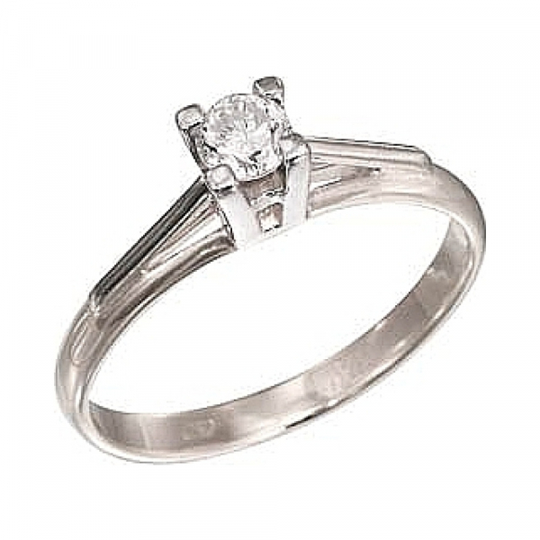 Золотое кольцо с бриллиантом № 109148