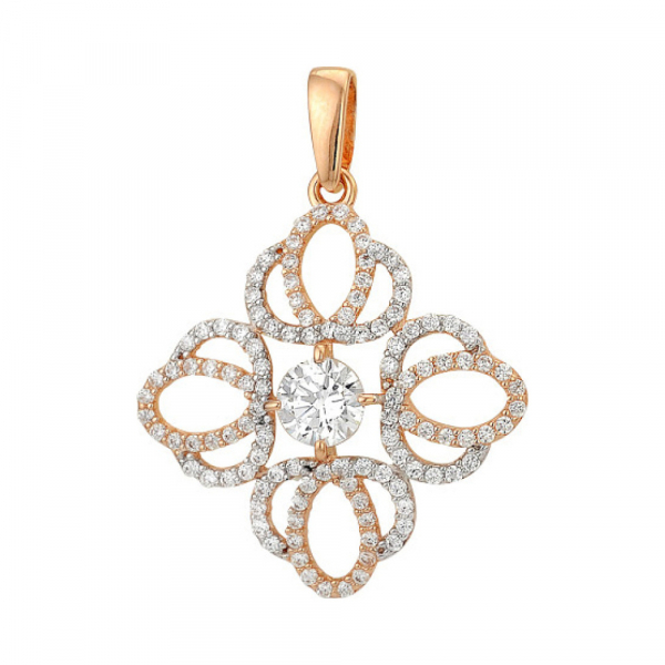 Золотая подвеска с фианитом № 139375