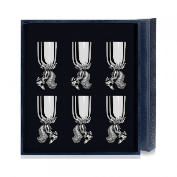 Набор серебряных рюмок «Белка» из 6 предметов