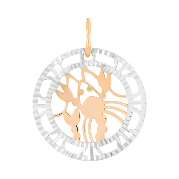 Золотая подвеска без камня с алмазкой № 109045