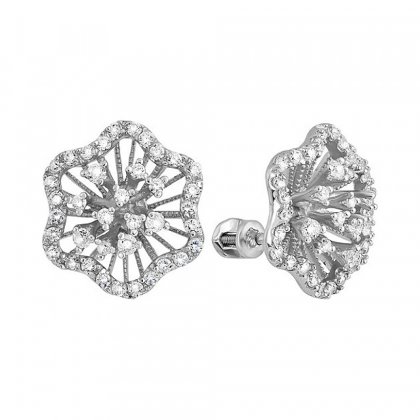 Пуссеты с фианитом № 132196