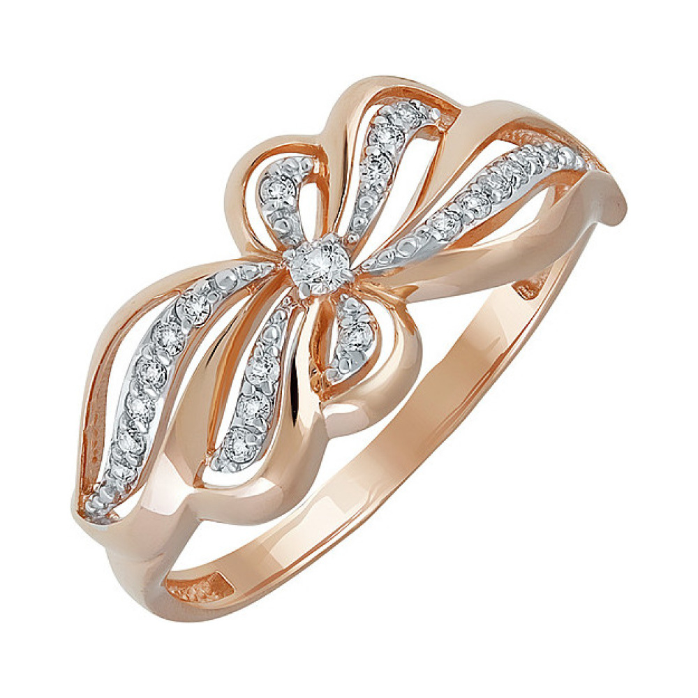 Золотое кольцо с фианитом № 137305