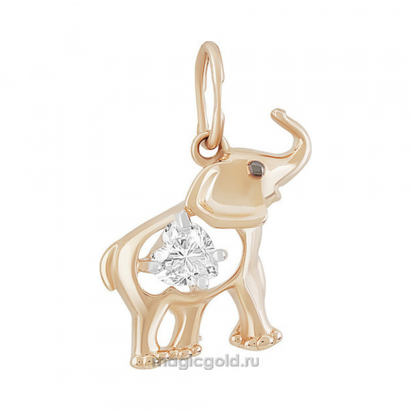 Золотая подвеска с фианитом № 155704