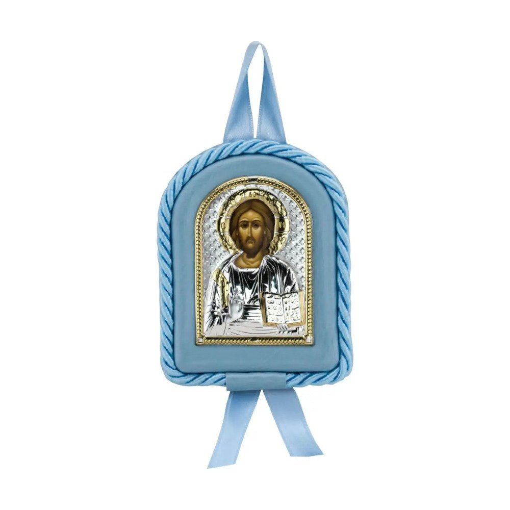 Икона детская Вседержитель голубая (7*9)