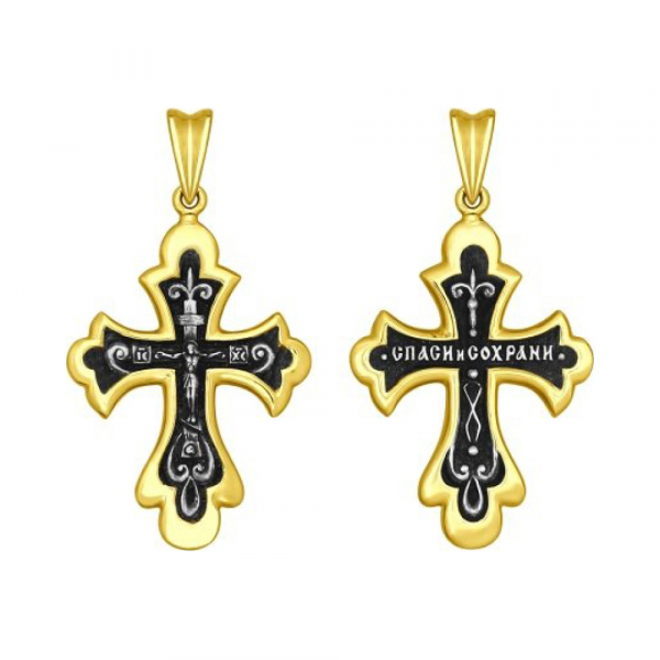 Серебряная подвеска без камня с золотым покрытием № 159816