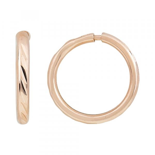 Золотые серьги конго с алмазной гранью № 116892