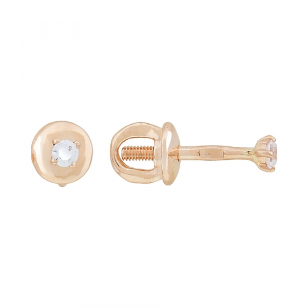 Золотые серьги с фианитом № 116651