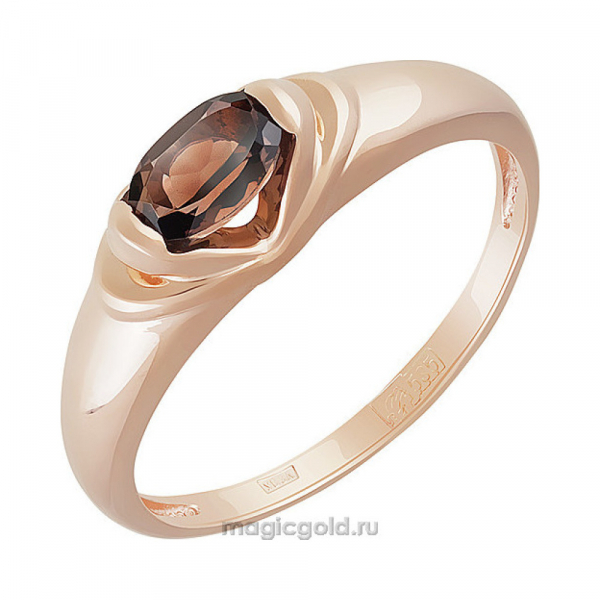 Золотое кольцо с раухтопазом № 142135