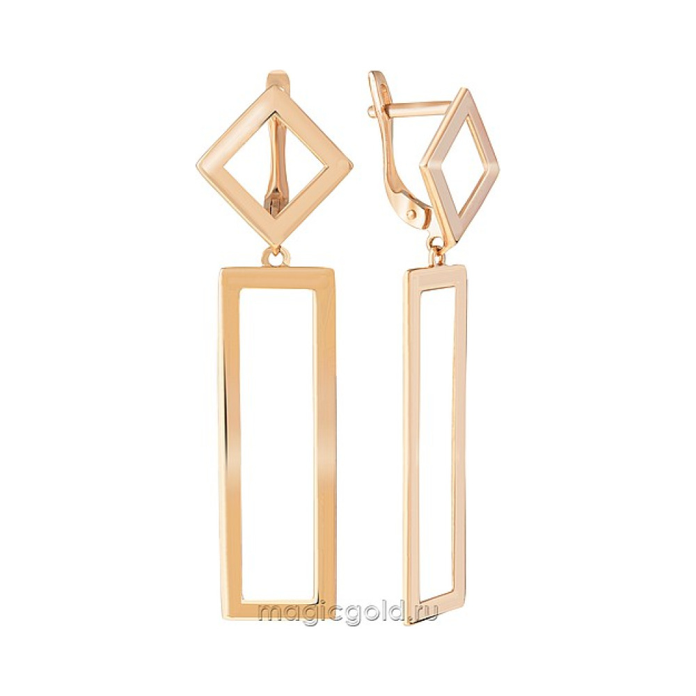 Золотые серьги без камня № 173396