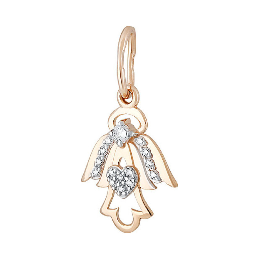 Золотая подвеска с фианитом № 133823