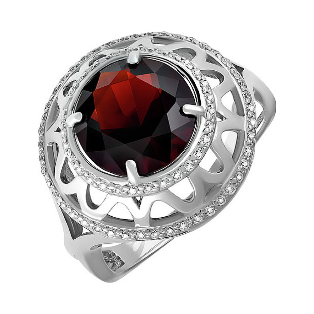 Серебряное кольцо с алпанитом и фианитом № 135047