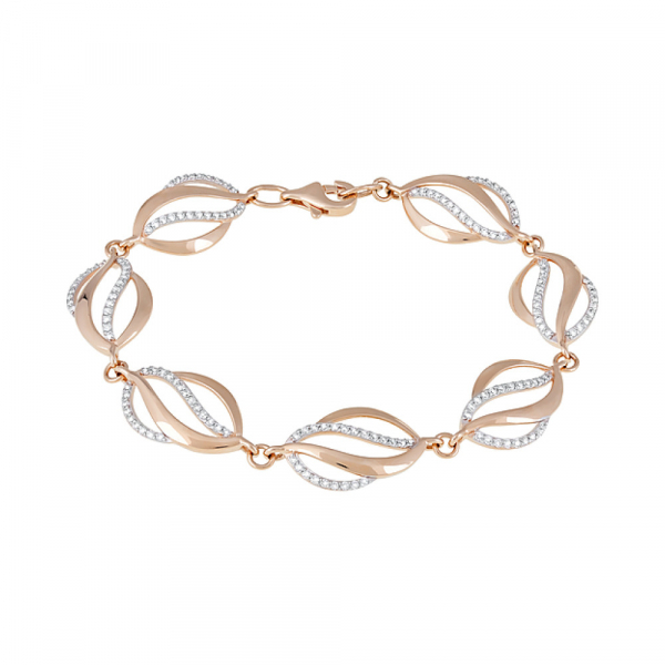 Золотой браслет с фианитами № 123859