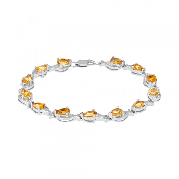 Серебряный браслет с цитрином № 126158
