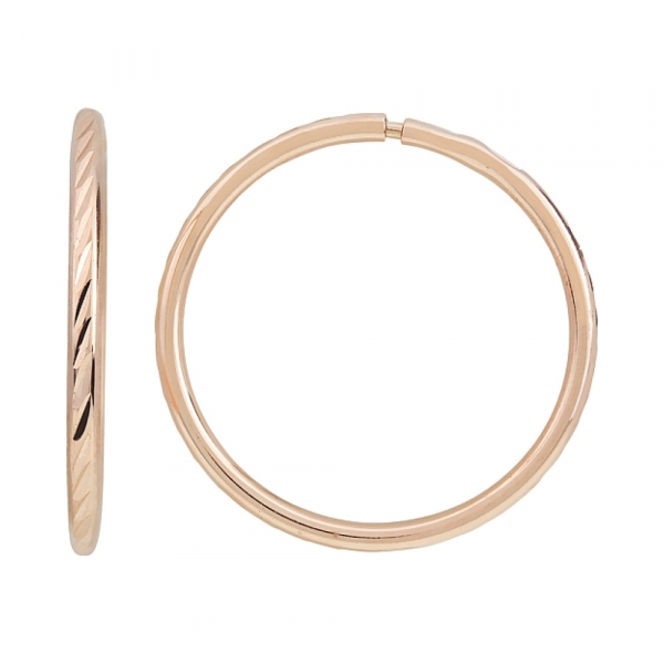 Золотые серьги конго с алмазной гранью № 116894